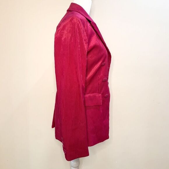 Veronica Beard Gaya Blazer Corduroy Miller Hot Pink Collared Size 2 Jacket - Picture 7 of 11